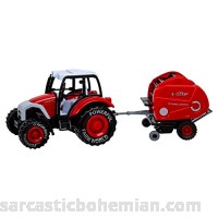 ibobby Die-cast Tractor w Equipment 12.5 Inches Red Red B0787GL9SP